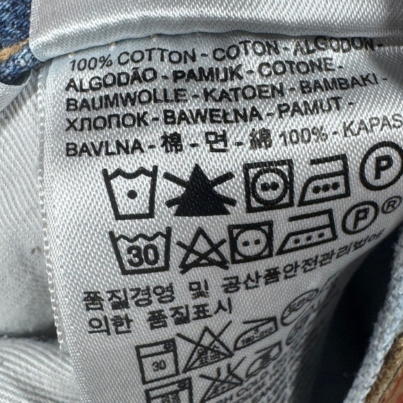 Levi’s Men’s Slim Fit Distressed 100% Cotton Zipper Fly Raw Hem Blue Jeans 33 - Picture 15 of 16